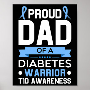 Affiche Père Fière D'Un Guerrier Du Diabète T1D Type De Se
