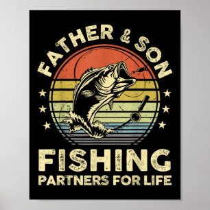 Affiche Père Fils Chemise de pêche assortie Drôle B Poisso