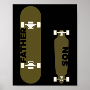 Affiche Père Fils Skateur Skateboard Planche De Skate F