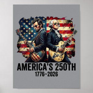 Affiche Père fondateur Abe Lincoln jouant de la guitare 25