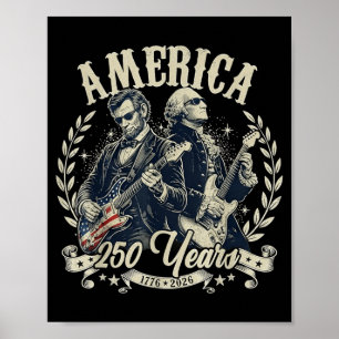 Affiche Père fondateur des États-Unis Abe Lincoln jouant d