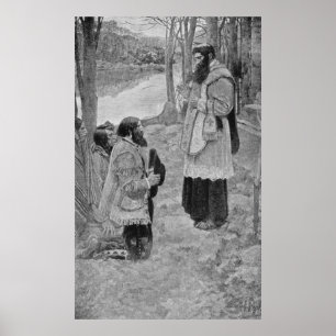 Affiche Père Hennepin célébrant la masse