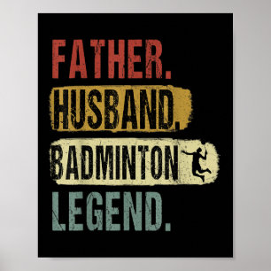 Affiche Père Mari Badminton Légende Badminton Papa Fath