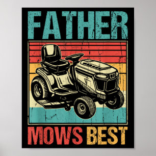 Affiche Père Mows Best, Élevage de pelouse papa, Travail d