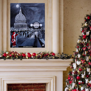 Affiche Père Noël à Londres Peinture d'Alfred Fox