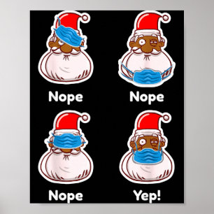 Affiche Père Noël afro-américain assorti au pyjama de Noël