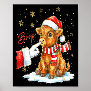 Affiche Père Noël Agriculteur Drôle Western Main Boop Noël
