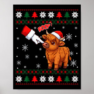 Affiche Père Noël Agriculteur Drôle Western Main Boop Noël