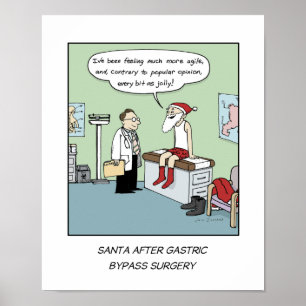 Affiche Père Noël après chirurgie gastrique de contourneme
