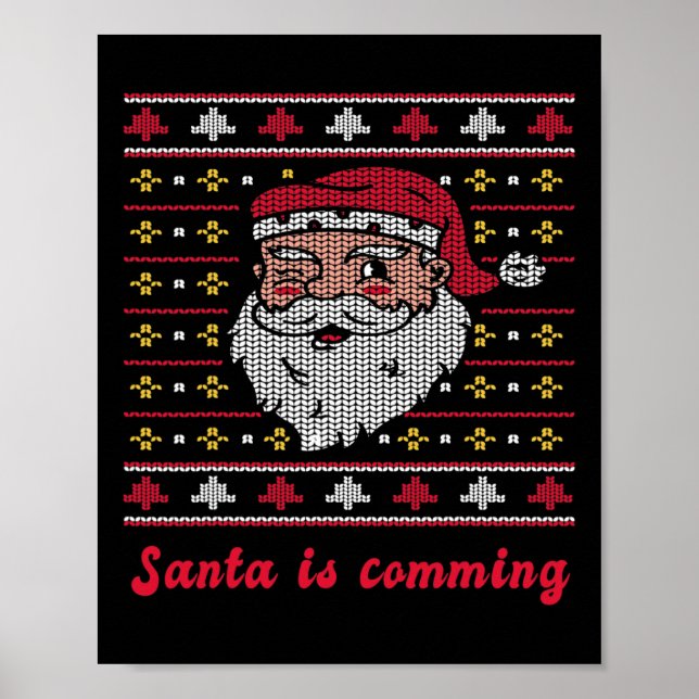Affiche Père Noël arrive Noël (Devant)