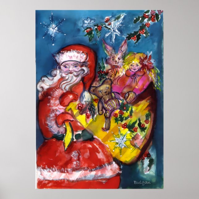 AFFICHE PÈRE NOËL AVEC CADEAUX (Devant)