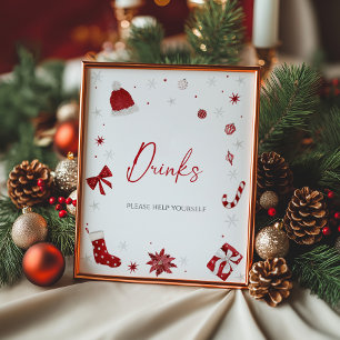 Affiche Père Noël Baby Christmas Baby shower Boissons