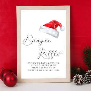 Affiche Père Noël Baby Christmas Baby shower Déchets Raffl