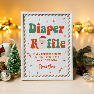 Affiche Père Noël Baby Christmas Baby shower Déchets Raffl