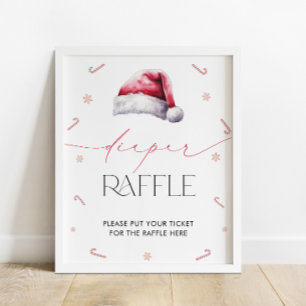Affiche Père Noël Baby Christmas Baby shower Déchets Raffl