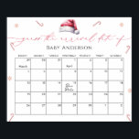 Affiche Père Noël Baby Christmas Guess the due Date Calend<br><div class="desc">Père Noël Baby Christmas Guess the due Date Calendar Poster. Pour une personnalisation plus avancée de ce design,  il suffit de cliquer sur le bouton "Customiser" ci-dessus ! Éléments correspondants disponibles.</div>