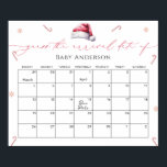 Affiche Père Noël Baby Christmas Guess the due Date Calend<br><div class="desc">Père Noël Baby Christmas Guess the due Date Calendar Poster. Pour une personnalisation plus avancée de ce design,  il suffit de cliquer sur le bouton "Customiser" ci-dessus ! Éléments correspondants disponibles.</div>