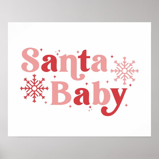Affiche Père Noël Baby - Fun Holiday Typography Design (Devant)