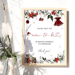 Affiche Père Noël Baby Girl Baby shower Adresse une envelo