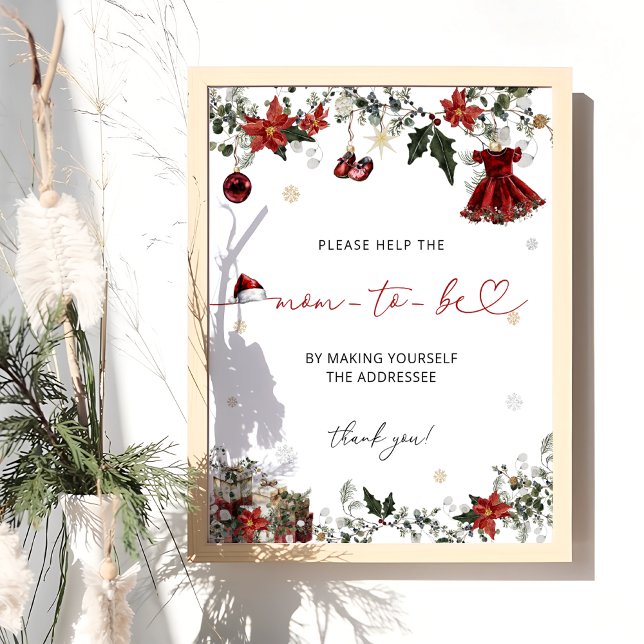 Affiche Père Noël Baby Girl Baby shower Adresse une envelo (Créateur téléchargé)