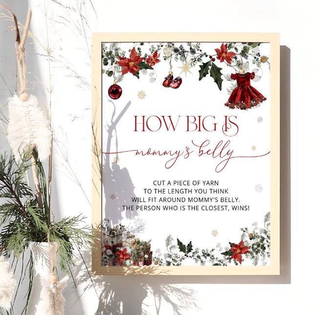 Affiche Père Noël Baby How Big is Maman's Belly (Créateur téléchargé)