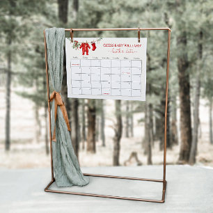 Affiche Père Noël Baby shower Date d'échéance Calendrier J
