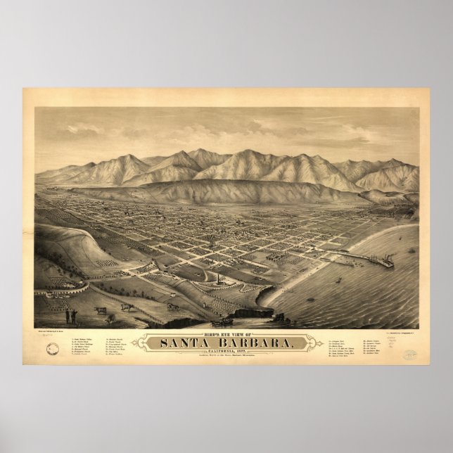 Affiche Père Noël Barbara California 1877 Carte panoramiqu (Devant)