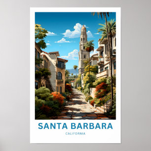 Affiche Père Noël Barbara California Travel Print