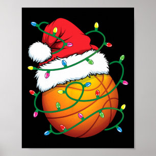 Affiche Père Noël Basketball Sport Ball Hommes garçons Noë