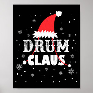 Affiche Père Noël batteur de Noël Santa batteur à manches