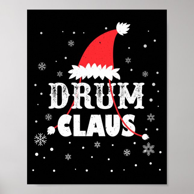 Affiche Père Noël batteur de Noël Santa batteur à manches  (Devant)