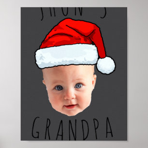 Affiche Père Noël Bébé Visage Chapeau Photo de Noël