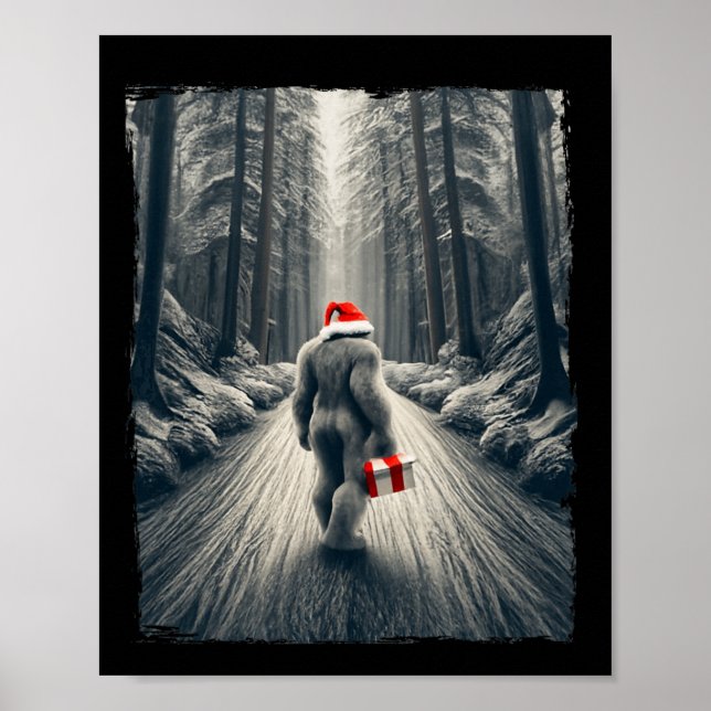 Affiche Père Noël Bigfoot Christmas Sasquatch Croire (Devant)