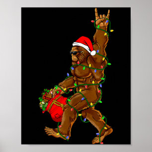 Affiche Père Noël Bigfoot Lumières de Noël Drôle de Croyan