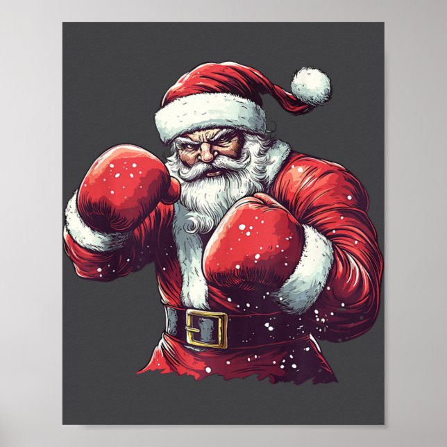 Affiche Père Noël Boxing Lover Mixed martial art Muay Thai (Devant)