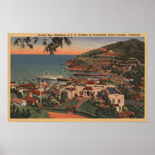 Affiche Père Noël Catalina, CA - Avalon Bay (Devant)