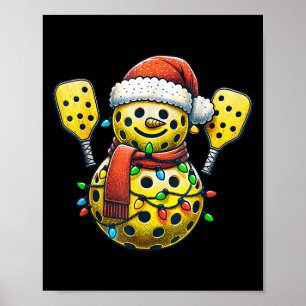 Affiche Père Noël Chapeau Bonhomme de Neige Famille Égale
