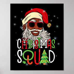 Affiche Père Noël Christmas Squad Black Men African Americ