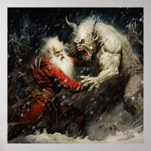 Affiche Père Noël contre Krampus