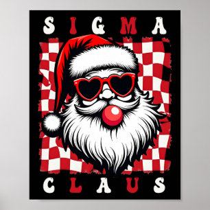 Affiche Père Noël cool Rizz Joyeux Rizzmas Blagues Sigma N