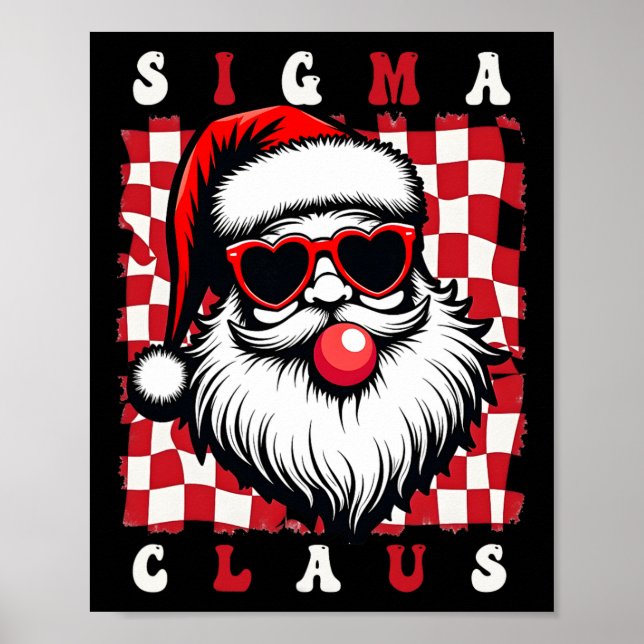 Affiche Père Noël cool Rizz Joyeux Rizzmas Blagues Sigma N (Devant)