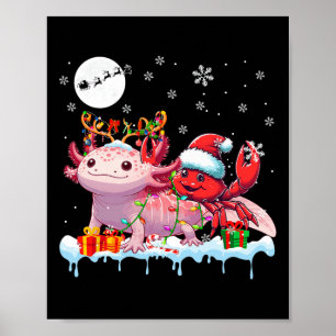 Affiche Père Noël Crabe équitation Axolotl Reindeer Mer de