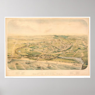 Affiche Père Noël Cruz, CA. Carte panoramique (1586A) - No