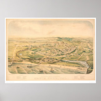Affiche Père Noël Cruz, CA. Carte panoramique (1586A) - Re