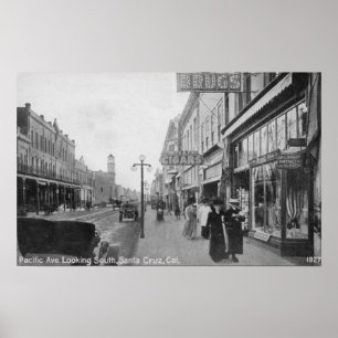 Affiche Père Noël Cruz, CA - Pacific Avenue