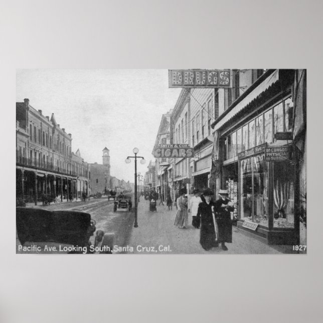 Affiche Père Noël Cruz, CA - Pacific Avenue (Devant)