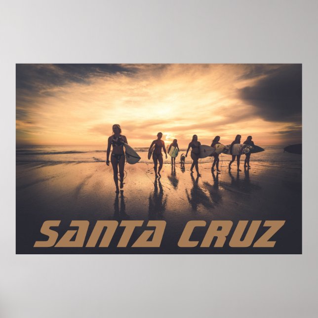 Affiche Père Noël Cruz California Surfer (Devant)