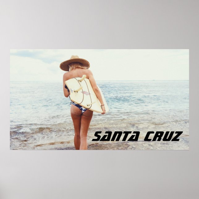Affiche Père Noël Cruz California Surfer fille (Devant)