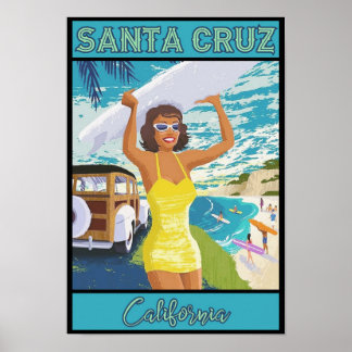 Affiche Père Noël Cruz California Travel