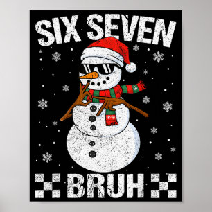 Affiche Père Noël dabbing Bonhomme de neige 6 7 Meme Noël